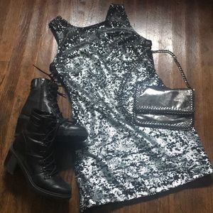 Ark & Co two toned sequin mini dress